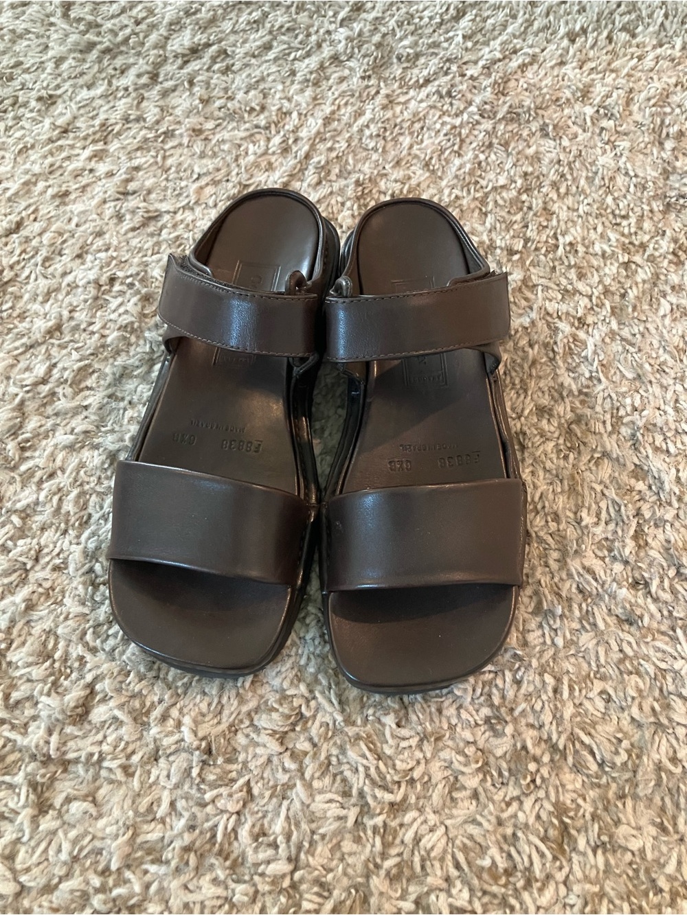Cole Haan Two-Strap Slide Sandals in Dark Brown
